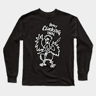 Heavy Metal Band Guitarist Chicken Guitar Playing Chick Gift Long Sleeve T-Shirt